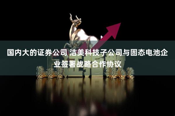 国内大的证券公司 洁美科技子公司与固态电池企业签署战略合作协议